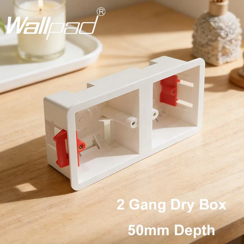 2-fach Kassetten-Doppel-Einbaubox für Gipskartonplatten / Trockenbau / Gipsplatten, 50 mm Tiefe, Wandschalterbox, Wandsteckdose