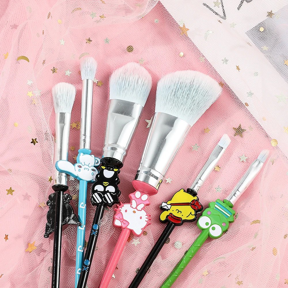 6pcs/set Sanrio Hello Kitty Cat Makeup Brushes Eyeshadow Cartoon Makeup Brushes Kawaii Cosmetic Brushes Women Beauty Tools Kits