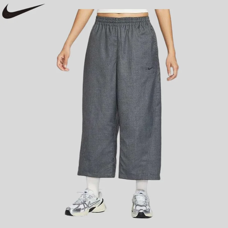 Nike Women's Pants, Fashionable, Comfortable and Loose Casual Mid-waist Straight Eight-point Pants IF5454-010