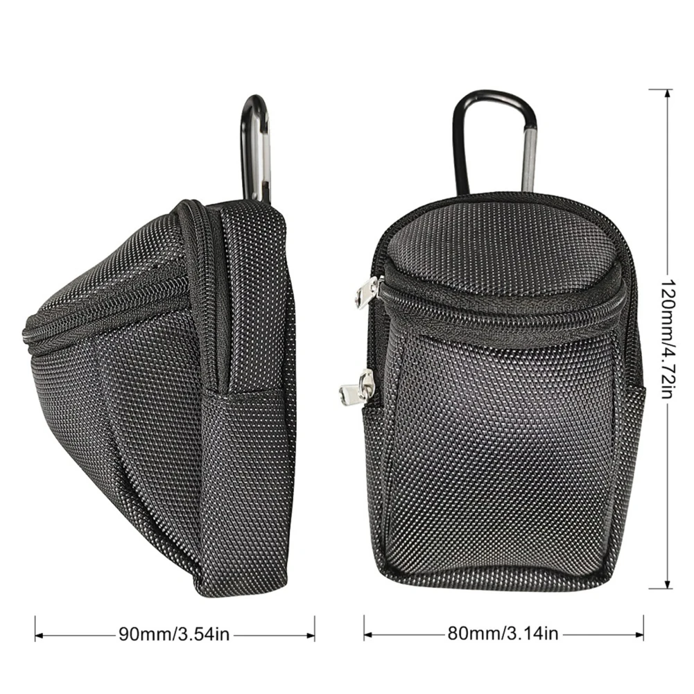 Golf Ball Storage Bag Portable Waist Hanging Double-Layer Golf Ball Storage Pouch With Metal Buckle Universal Outdoor Accessory