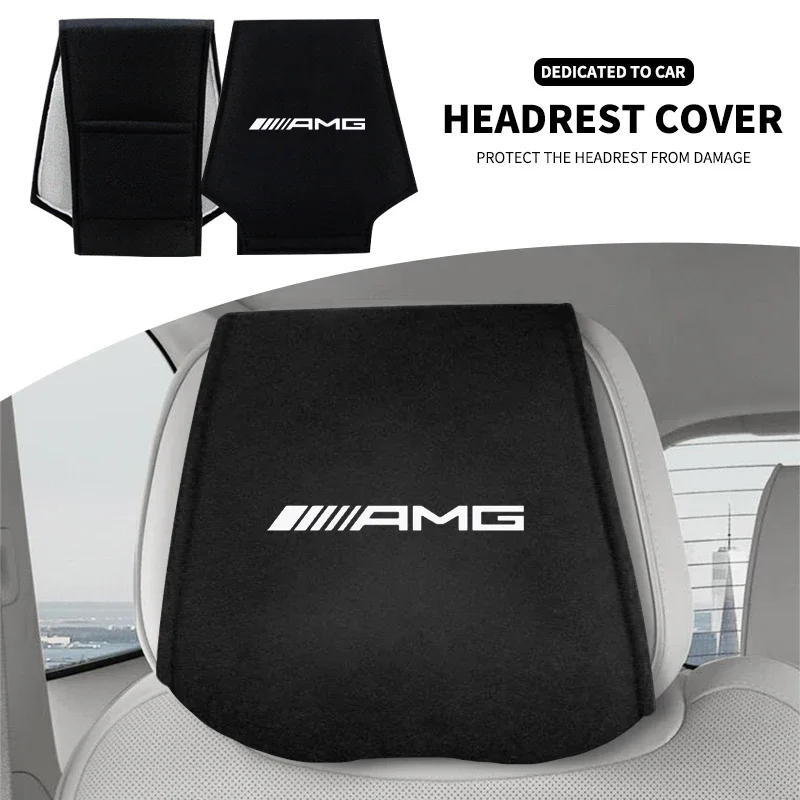 Car Accessories Carbon Fibre Seat Headrest Cover Protective Pad For Mercedes Benz B/C/E/S Clase A C200L GLC CLA Car Accesorios