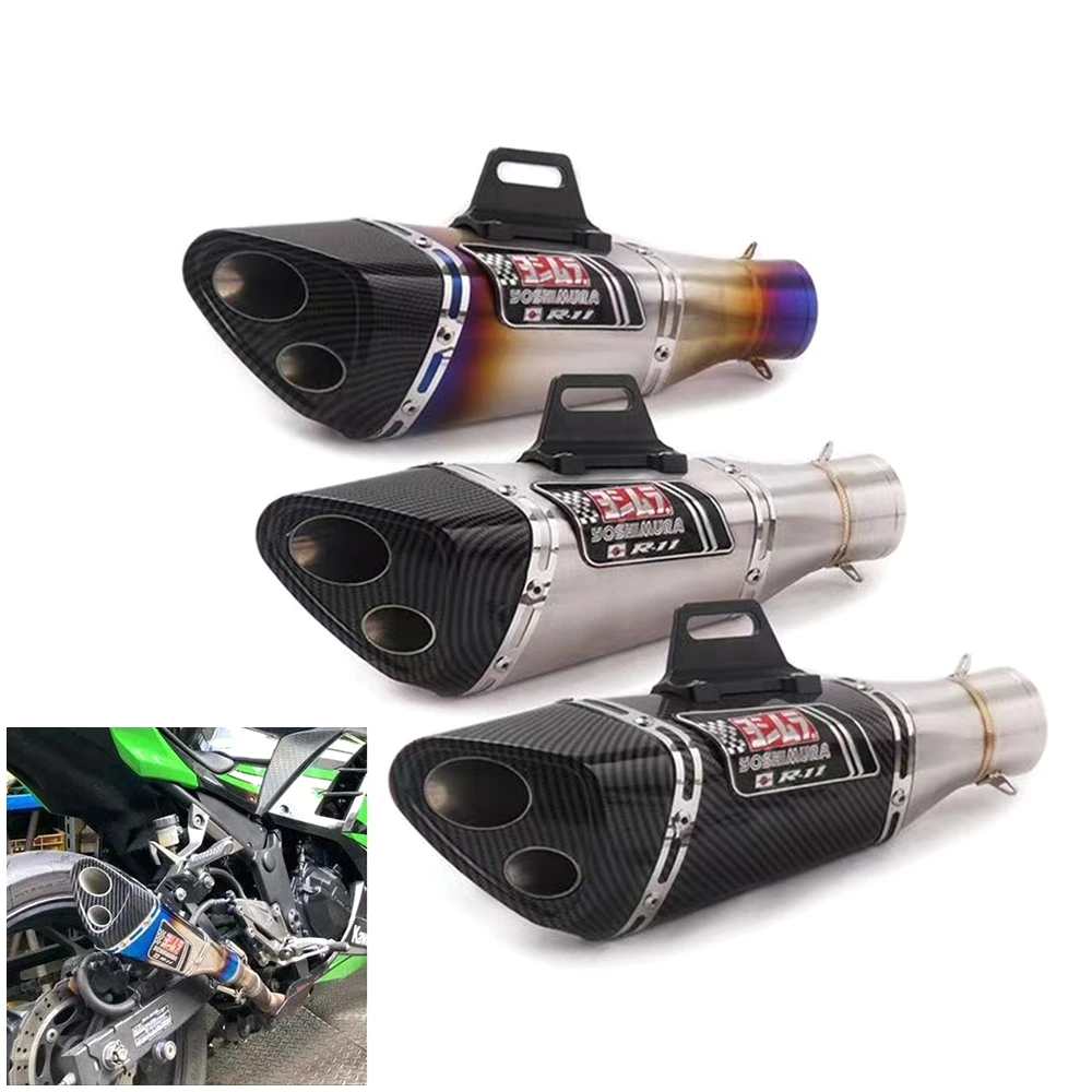 

51mm Universal Motorcycle Exhaust Escape Pipe Muffler For Z900 Z400 Ninja400 650 ZX6R SV650 GSXR1000 R3 R6 R25 MT07 MT09 CBR300R