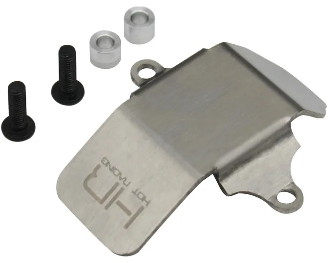 Hot Racing HRASSCXT331C Stainless Steel Axle Armor Skid Plate for 1/10 Axial SCX10 II (HR Alum Axle)