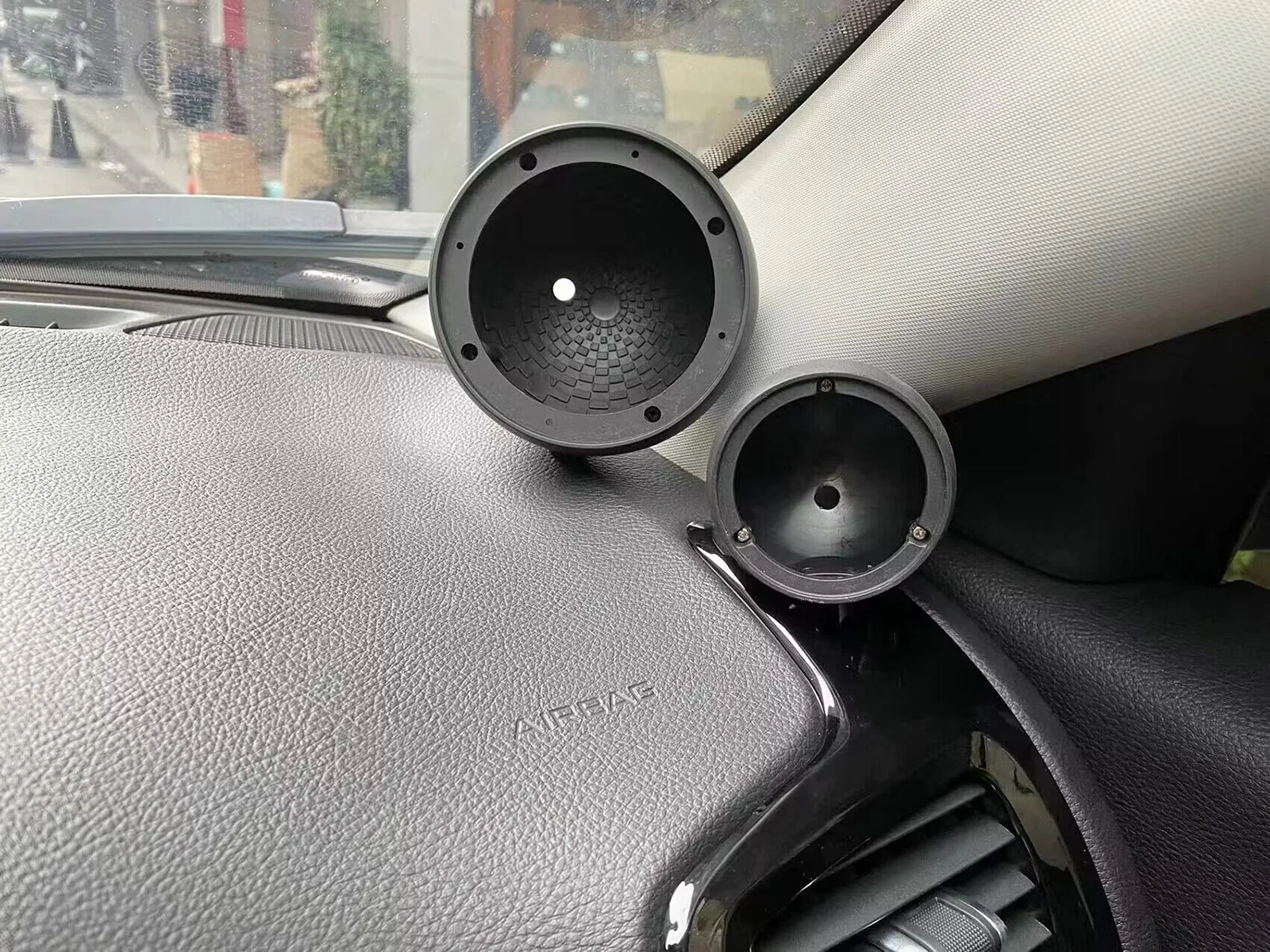 2-teiliges Set: Auto-Lautsprechergehäuse für Mittel- und Hochtonbereich, Halterung für Audio-Medien, Dreifach-Frequenz, nicht geformt, A-Säulen-Hornständerabdeckung – Detail 10