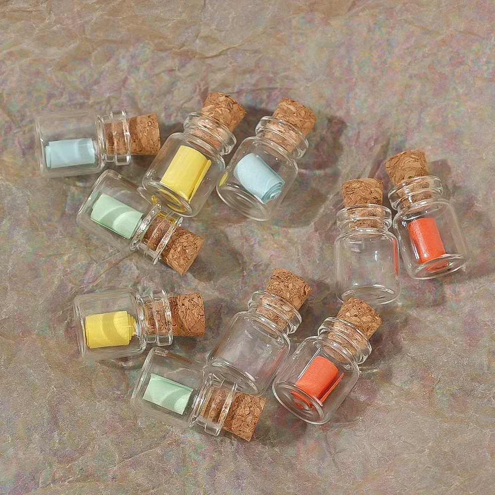 10/100Pcs Mini Transparent Glass with Cork DIY Art Craft Message Bottle 1ml Empty Wishing Bottles Xmas Wedding Party Decoration