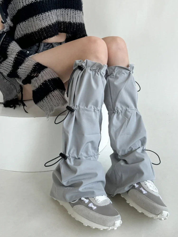 

Весенние женские Y2k эстетические длинные расклешенные носки с рюшами на шнурке, винтажные гетры в стиле гранж, Harajuku, чехол для ног Botas Femininas