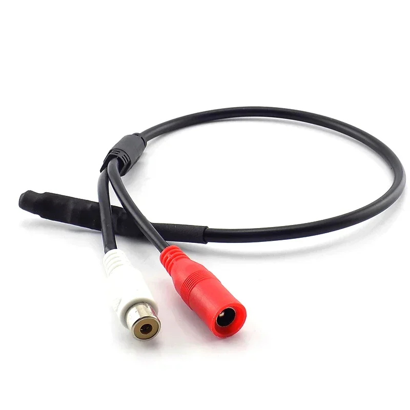 DC 12V Mini CCTV Microphone Pickup Sound Monitor Pickup Audio RCA Power Cable for Cctv IP Camera DVR System Video Surveillance