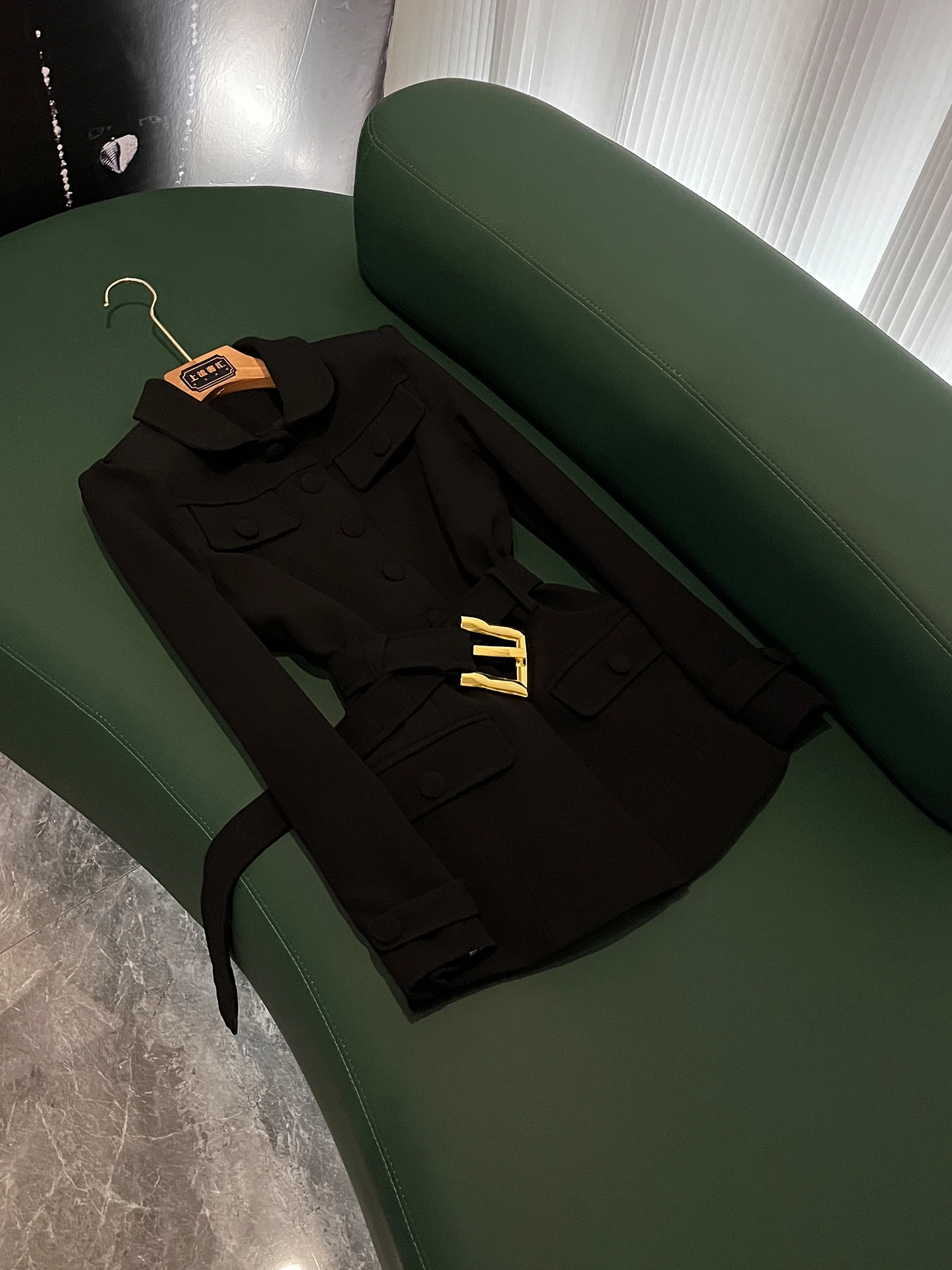 

Slim Fit Waist Belted Winter Suit Ele Ladylike Sle Versatile Long Sve Busin Women's Faion Anti-Wrinkle Design