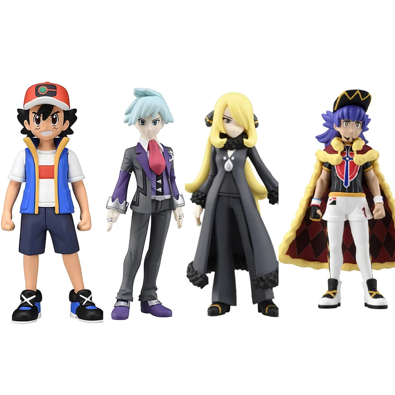 In Stock Original Genuine TAKARATOMY Ash Ketchum Steven Cynthia Leon Authentic Collection Model Animation Character Toy