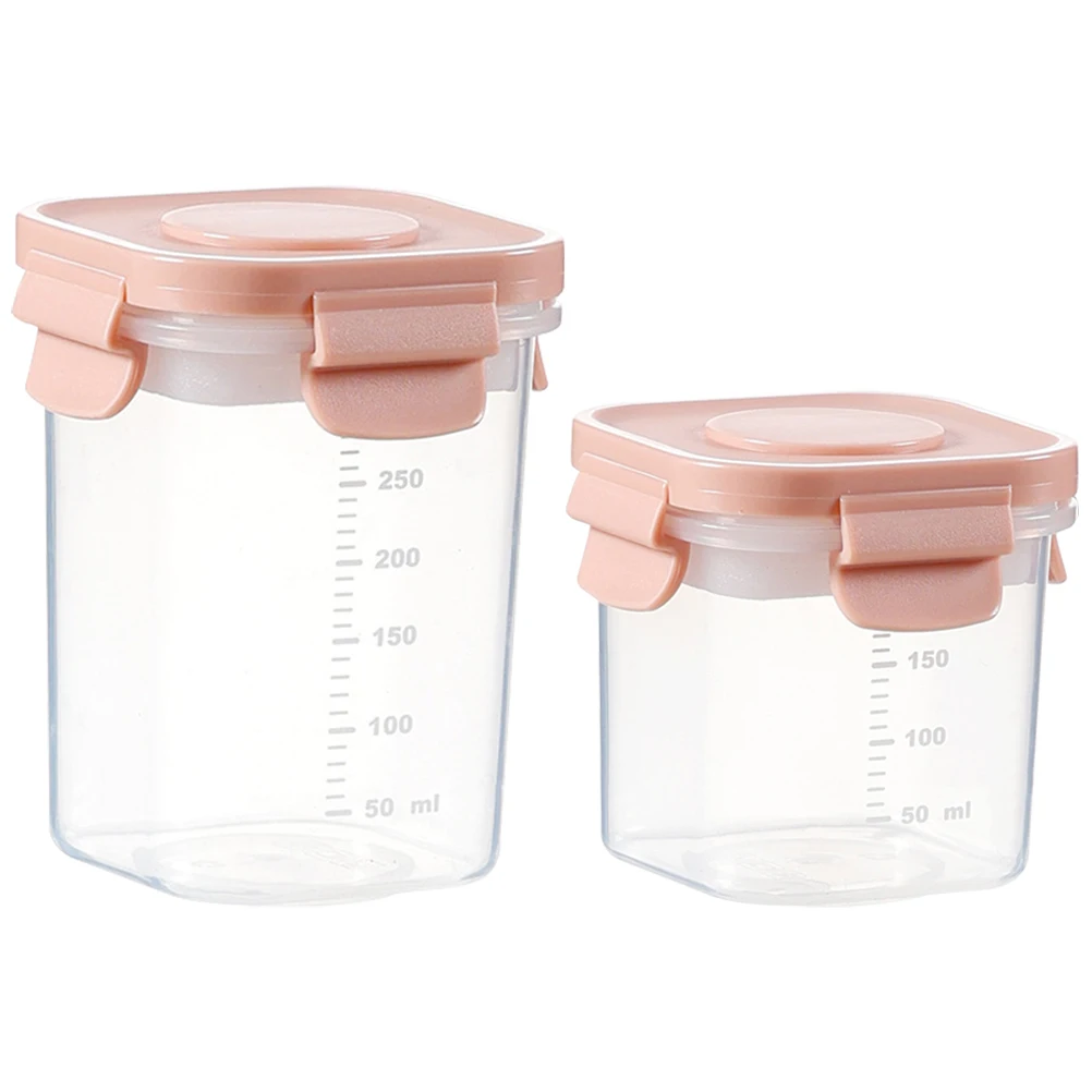 

2 Pcs Food Fresh Containers 200ml 300ml Portable Refrigerator Fruit Box Kitchen Supply Vegetable Storage ganizer Stain Resistant