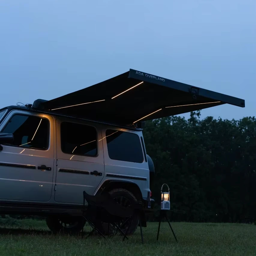 Auto Close Free-standing Slam Lock Aluminum Shell Quick Setup Car Roof Side Awning SUV 4x4 Overlanding Camping