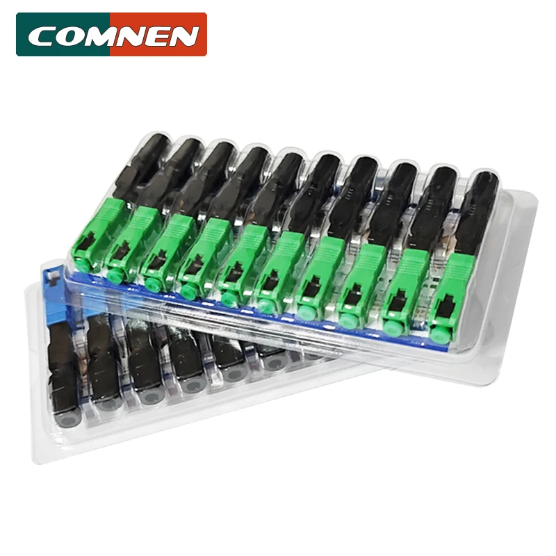 COMNEN 100pc SC Optic Fiber Fast Connector UPC/APC Embedded Fiber Optic Connector Quick Connector Cold FTTH SC Single Mode