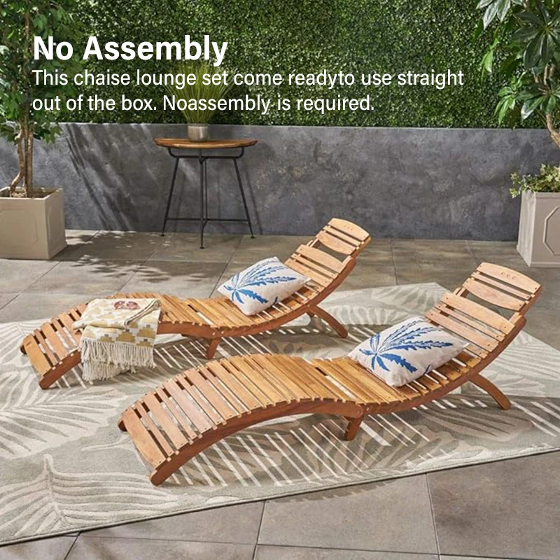 Wooden folding lounge chair, outdoor lounge chair, high-quality Acacia wood, durable folding lounge chair