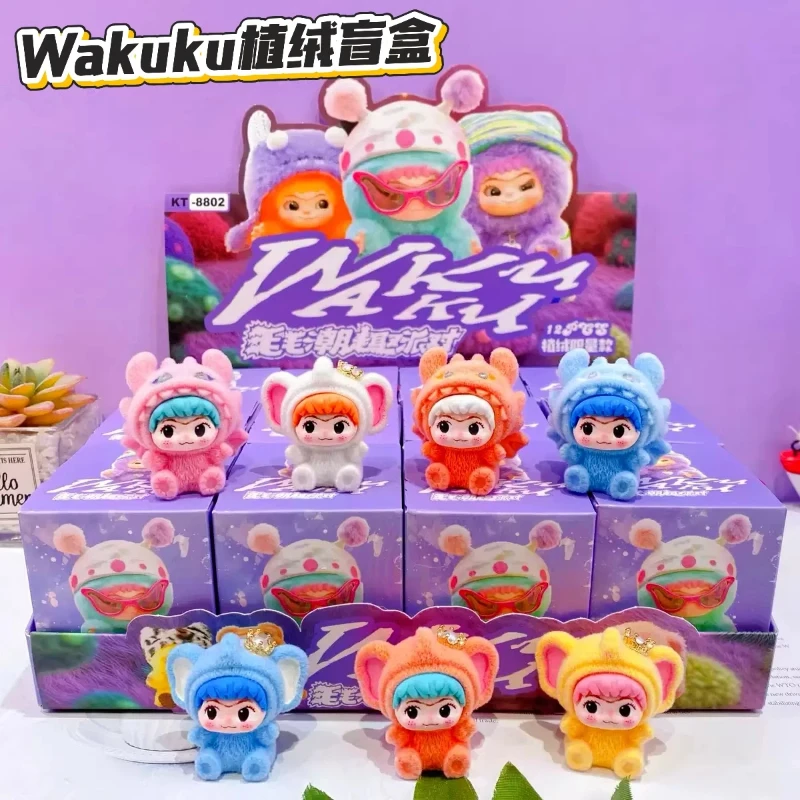

Wakuku Flocked Blind Box Mini Fox And Rabbit Cute Collectible Figures Trendy Play Desktop Ornaments Gift For Kids Students