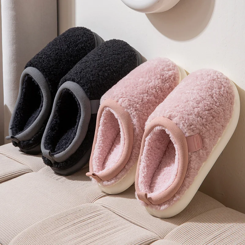 

Indoor Couple's Cotton Slippers for Men and Women Winter Homewear: Non-Slip, Warm, Breathable Slippers