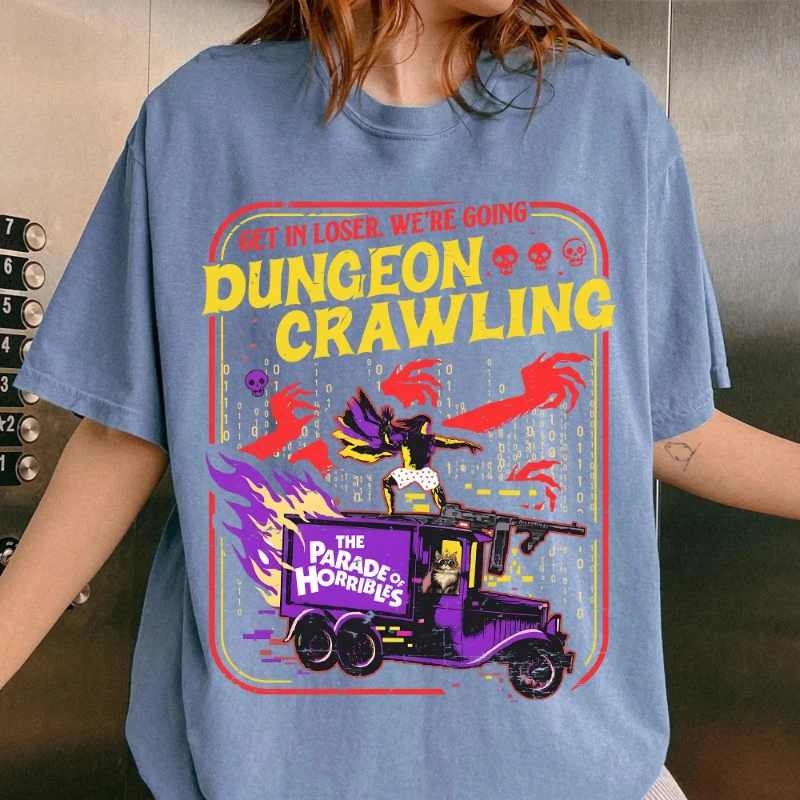 Get In Loser We're Going Dungeon Crawling Shirt, Sci-Fi Meme T-Shirt, Carl Princess Donut Graphic Tee, Dungeon Crawler Carl Fan Shirt – Detail 6