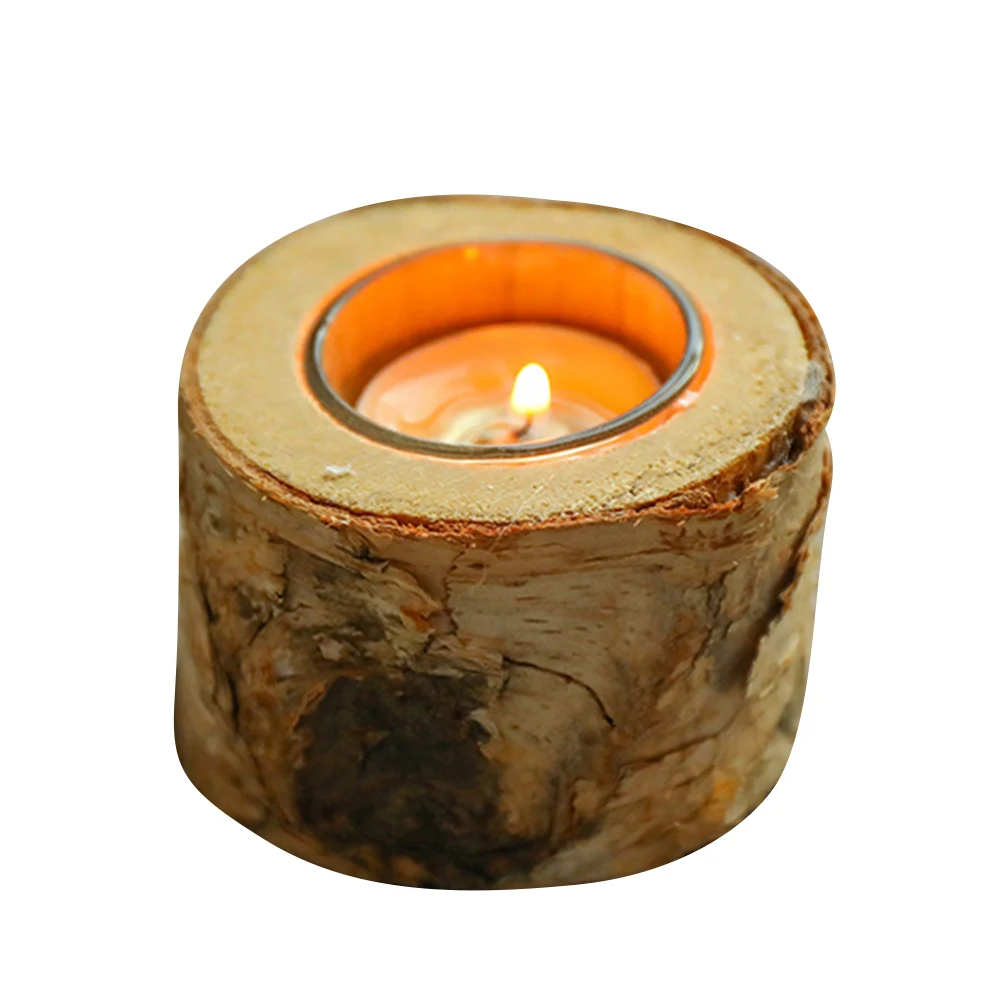

Candlestick Ornament Tabletop Decoration Candlesticks Decorate Birch Wood Shelf Stand
