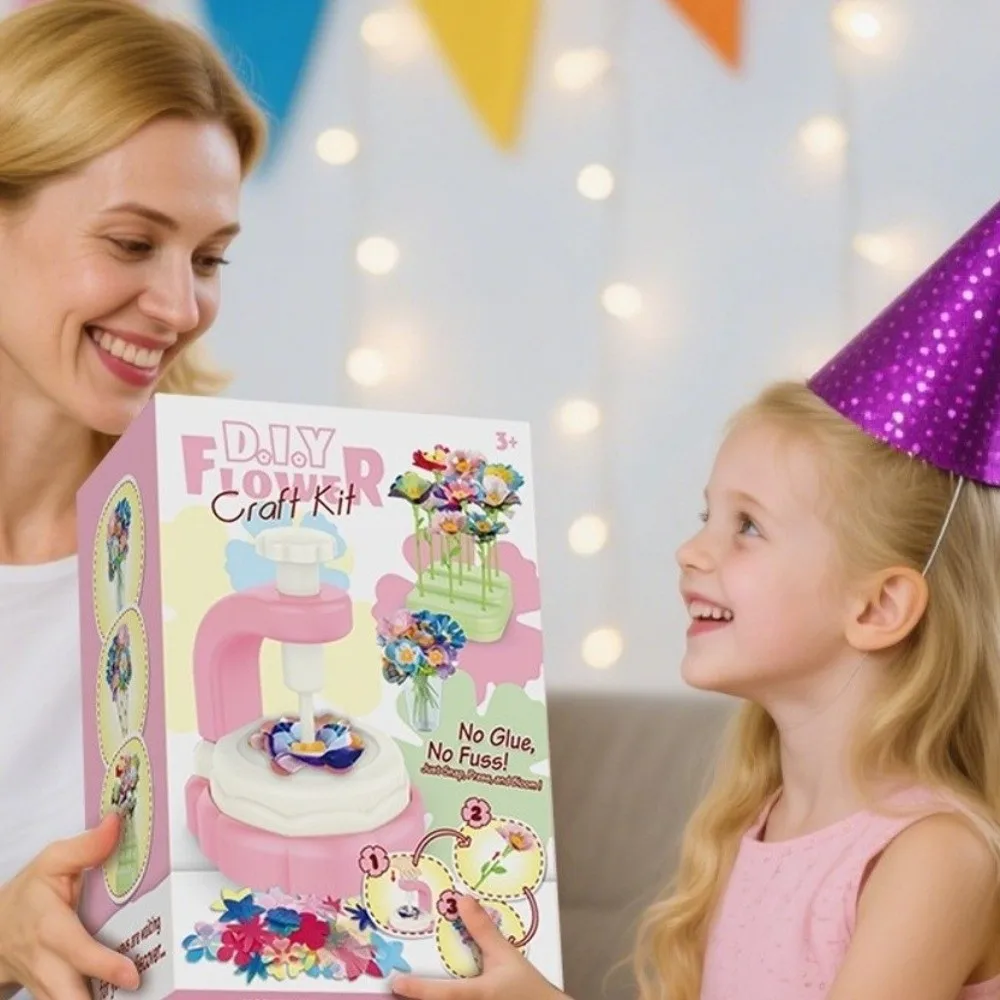 Creative Handmade Flower Making Craft Kit Fabric Colorful Flower Bouquets Simulated Bouquet DIY Activity Set Gift