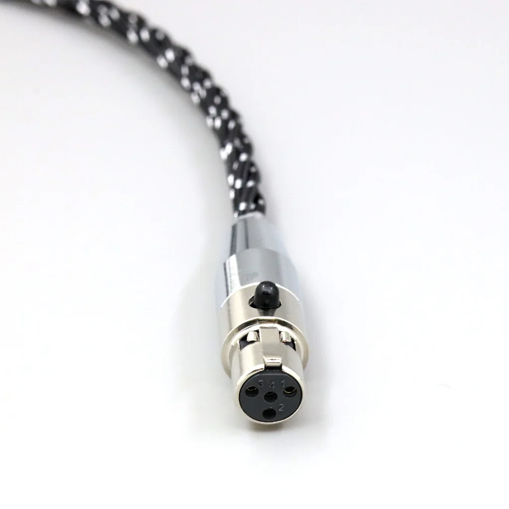 Cabo de fone de ouvido de nylon torcido OCC misto OFC para AKG K371BT Beyerdynamic DT177x GO Pioneer HDJ-X10 Sennheiser HD490 Pro LN 008735