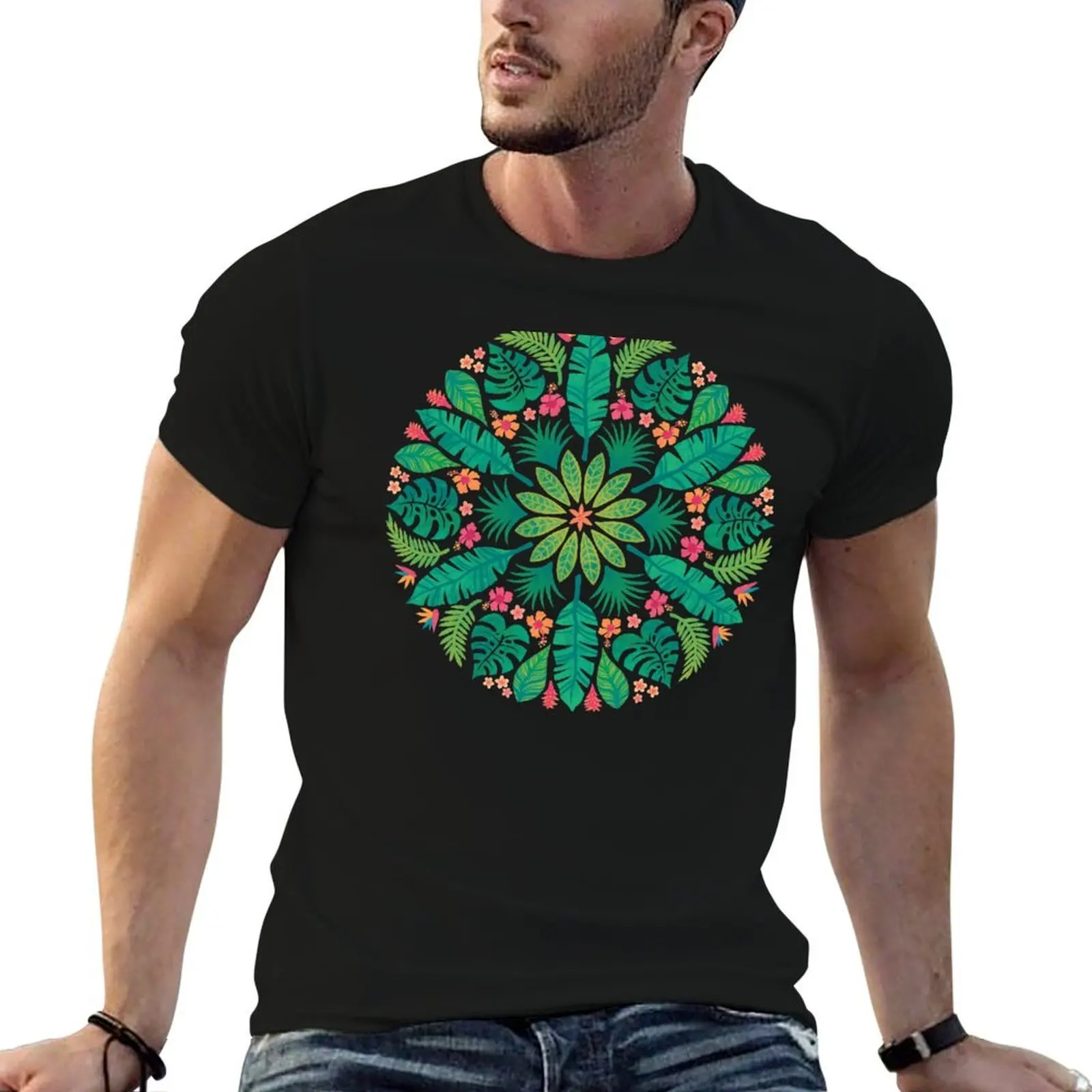 Tropical Sun T-Shirt man t shirt cotton high quality t shirt man plain t shirts for man pack cotton T-shirt