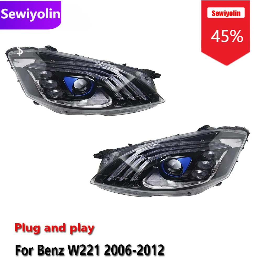 

Sewiyolin Car DRL LED Headlight Assemblies For Benz W221 2006-2012 Fog DRL Brake Turn Signal Lamp Plug And Play