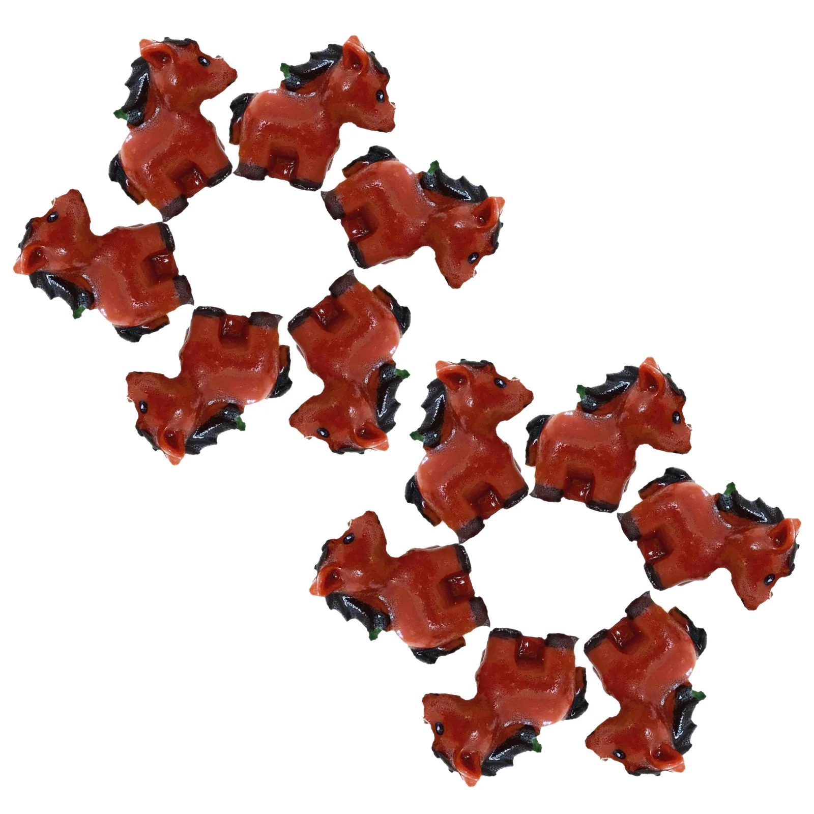 

12pcs Mini Horse Figurines Resin Micro Landscape Decor For Fairy Garden Moss Terrarium Cupcake Toppers Year Of The Horse 2026