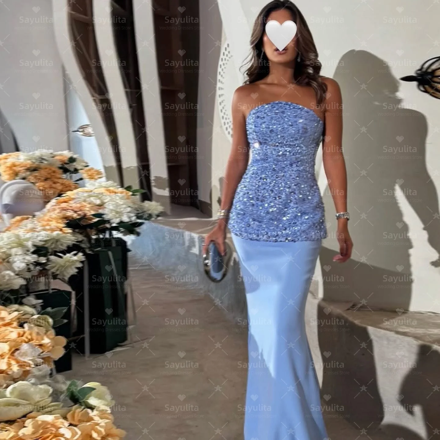 Sayulita فساتين لحضور الحفلات الموسيقية بدون حمالات مثير من الخلف فساتين شيرت فخمين ٢٠٢٥ فستان طويل للحفلات المسائية حسب الطلب