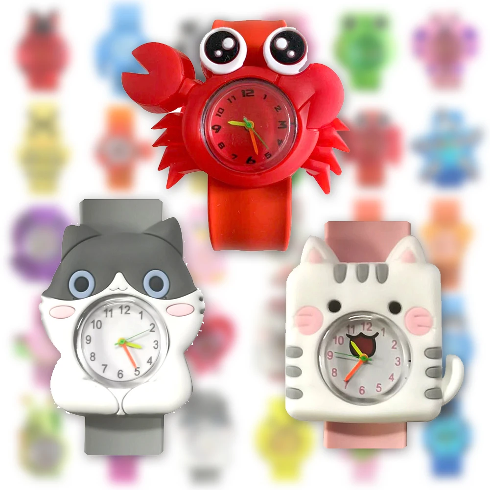 30 Cartoon-Stile für Kinder, bunte Biegung, Slap-Armband, Kinderuhr, Mädchen, Jungen, Weihnachtsfeier, Geschenk, Uhr, zufälliger Stil