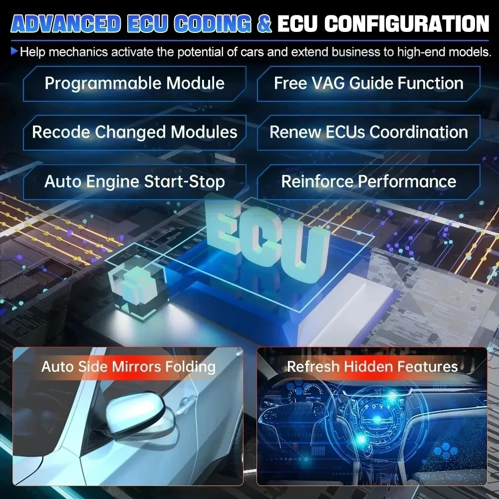 XTOOL D8W WIFI جميع أدوات تشخيص النظام ECU ترميز المفاتيح ثنائية الاتجاه خريطة طوبولوجيا المفاتيح 42 إعادة تعيين يمكن FD DOIP الماسح الضوئي
