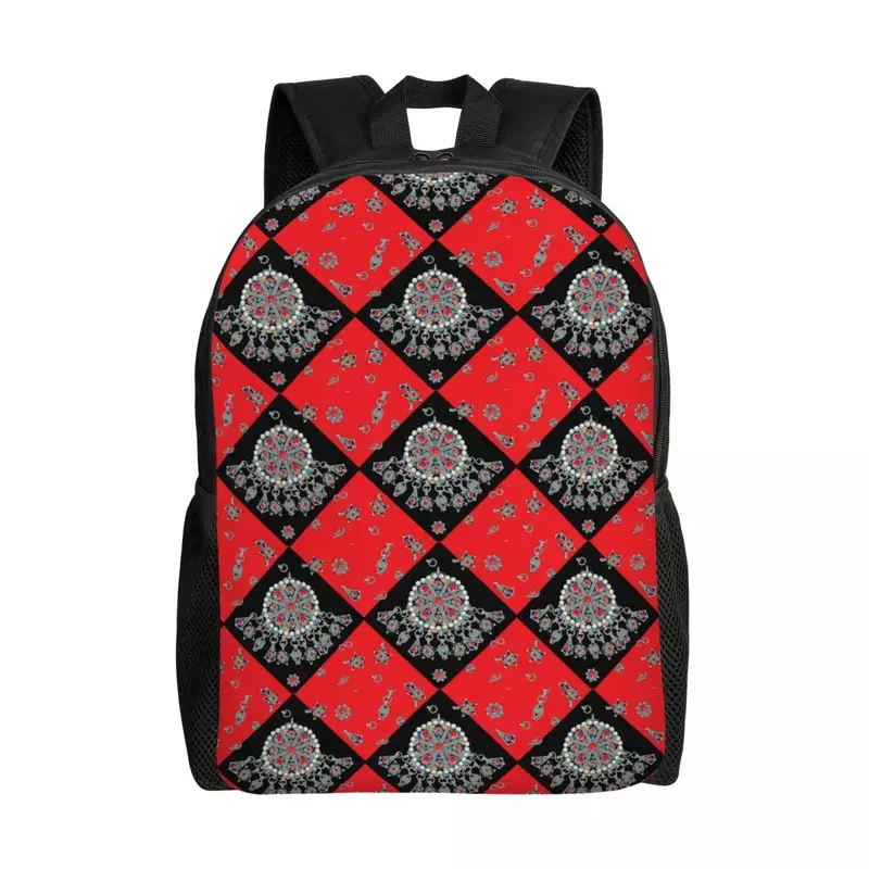 

Kabyle Jewelry Travel Backpack Men Women School Laptop Bookbag Amazigh Carpet Morocco College Student Daypack Bags