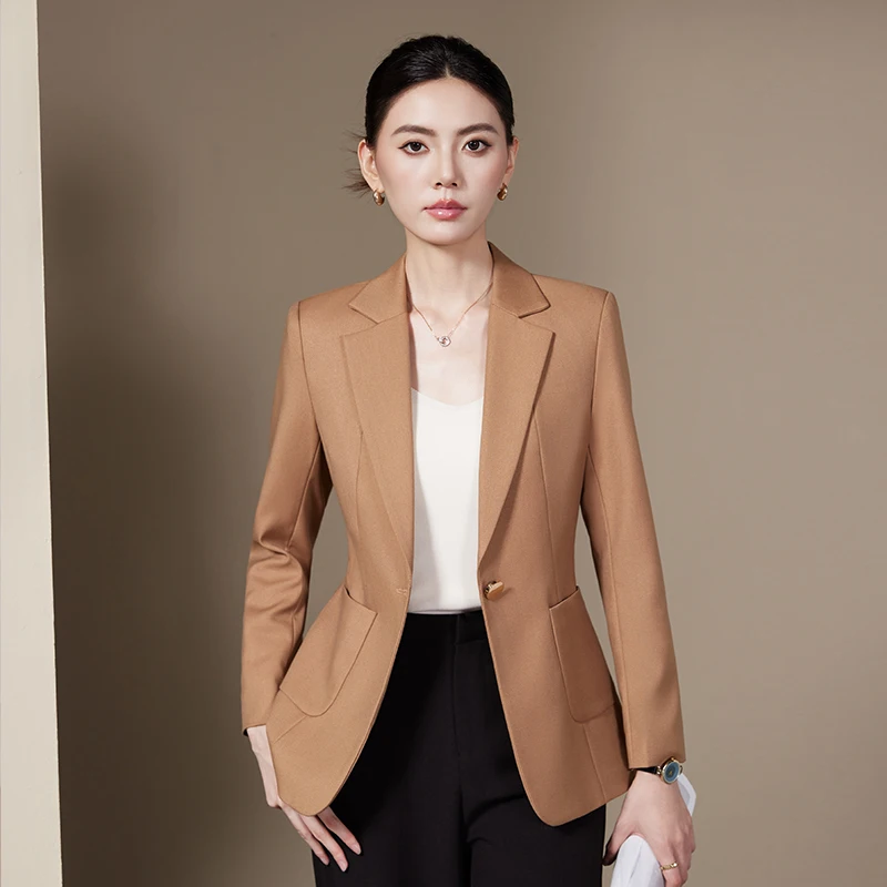 NAVIU Giacca da donna con bottone singolo per giacca autunnale Cappotto da donna Abbigliamento da lavoro da lavoro femminile Giacca formale Capispalla da donna da ufficio