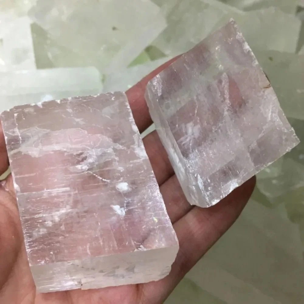 Wholesale Clear Optical Calcite Raw Cube Iceland Spar Slab Natural Stone Energy Rough Crystal Minerals Healing Stones Witchcraft