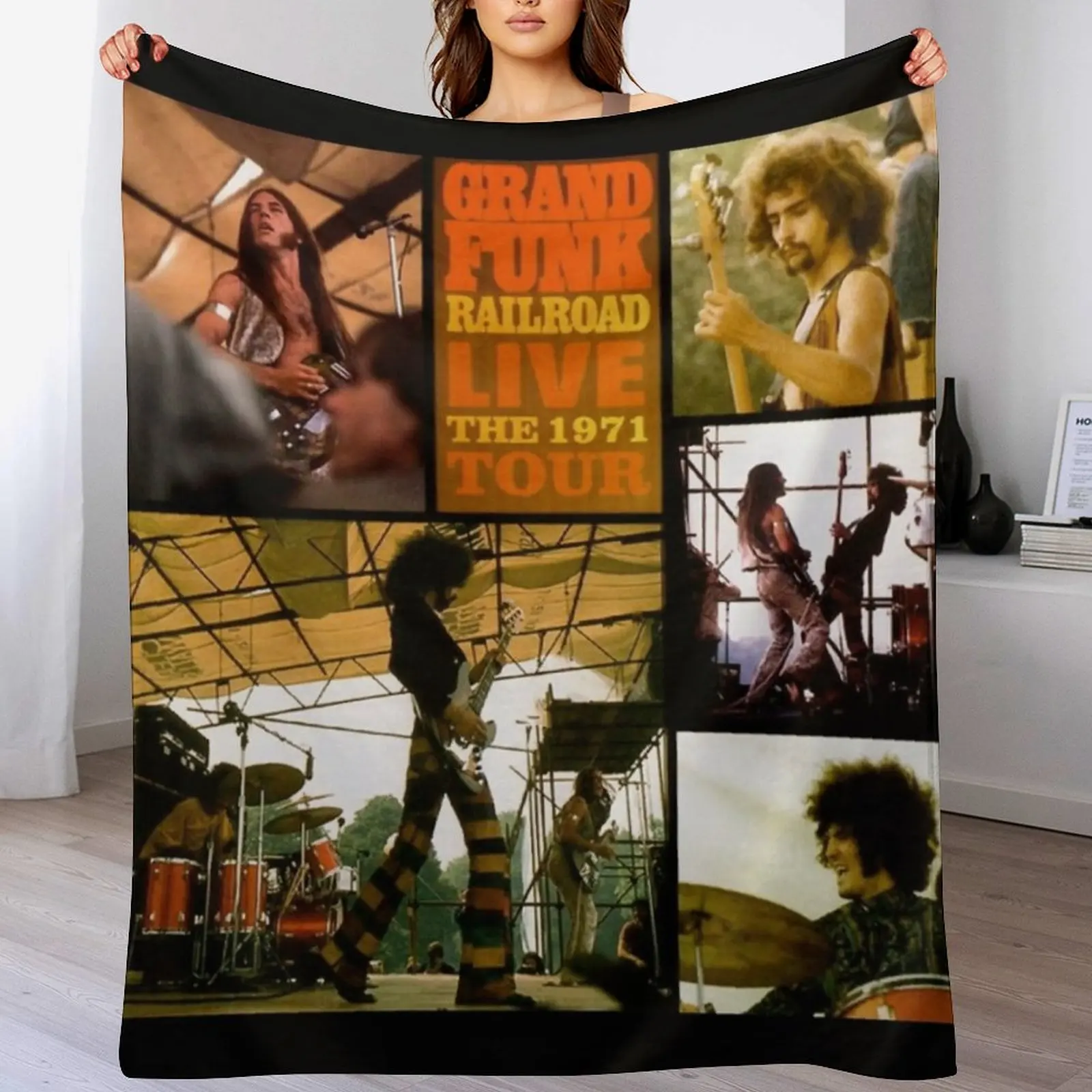 Grand Funk Railroad live the 1971 tour Throw Blanket for babies Shaggy Flannel Fabric Custom Blankets