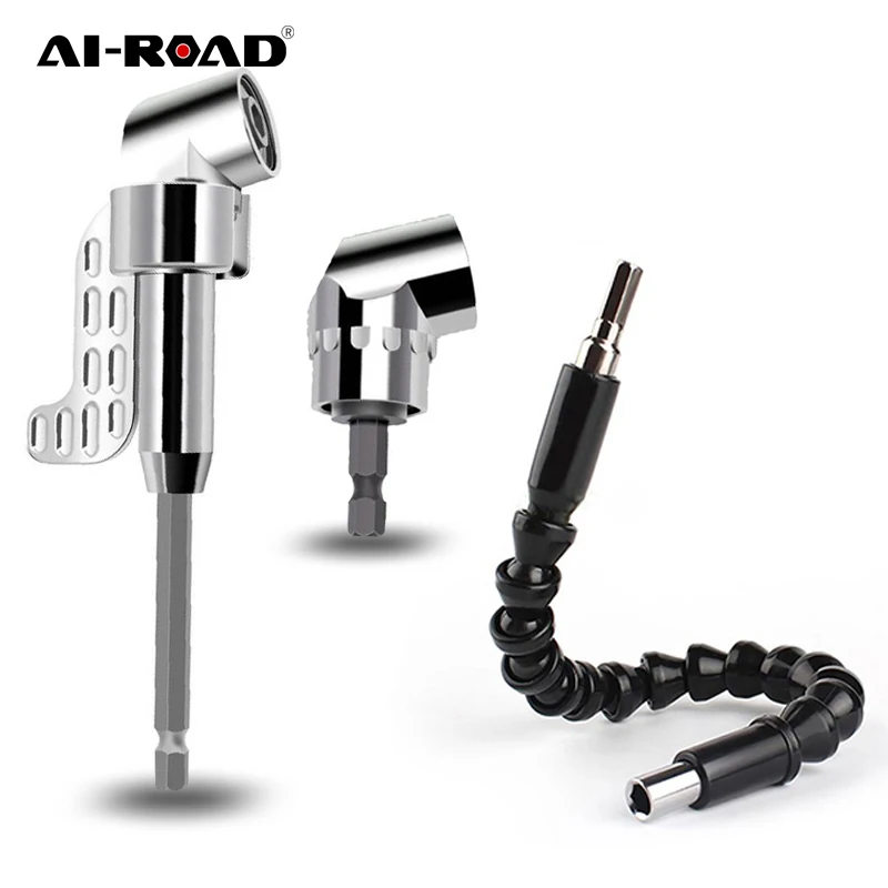 

Adjustable 105 Degree Right Angle Driver Screwdriver Set Holder Turning Nozzles Hand Tools 1/4 Magnetic Bit Socket Portable