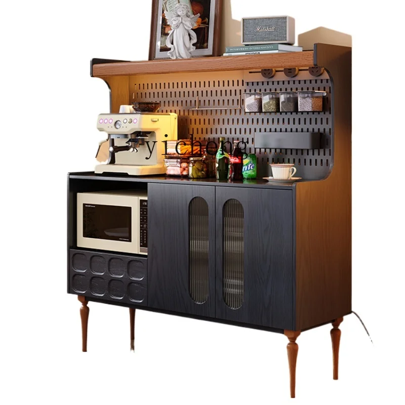 

XL side cabinet integrated high cabinet French retro restaurant against the wall hole board ash wood