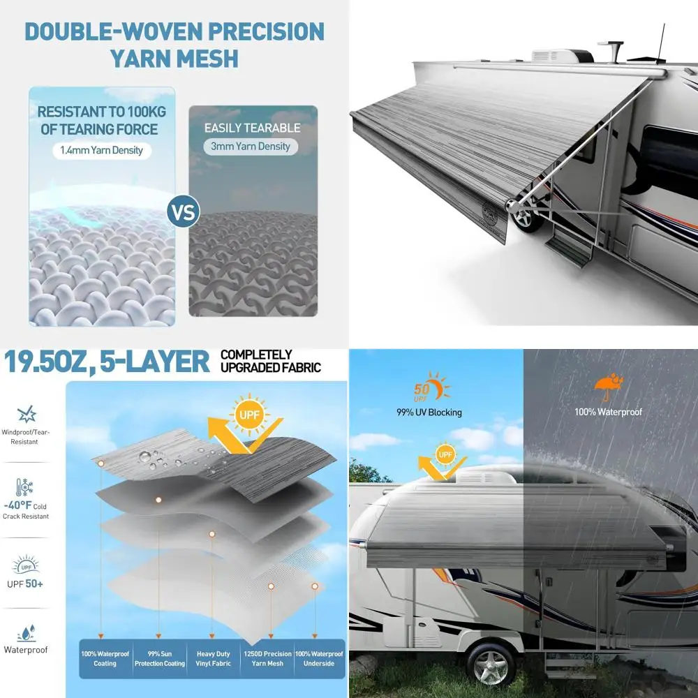 

Сверхмощная ткань для навеса для автофургона, замена навеса 16 футов — замена навеса для автофургона, термосвариваемый винил на 19,5 унций, устойчивый к ультрафиолетовому излучению, солнцезащитный, Weatherp