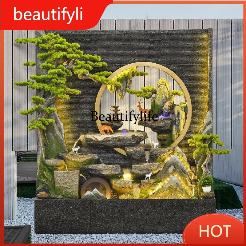 A139 Double-sided water curtain wall, running water screen, partition, rockery, fountain, landscape, outdoor fortune