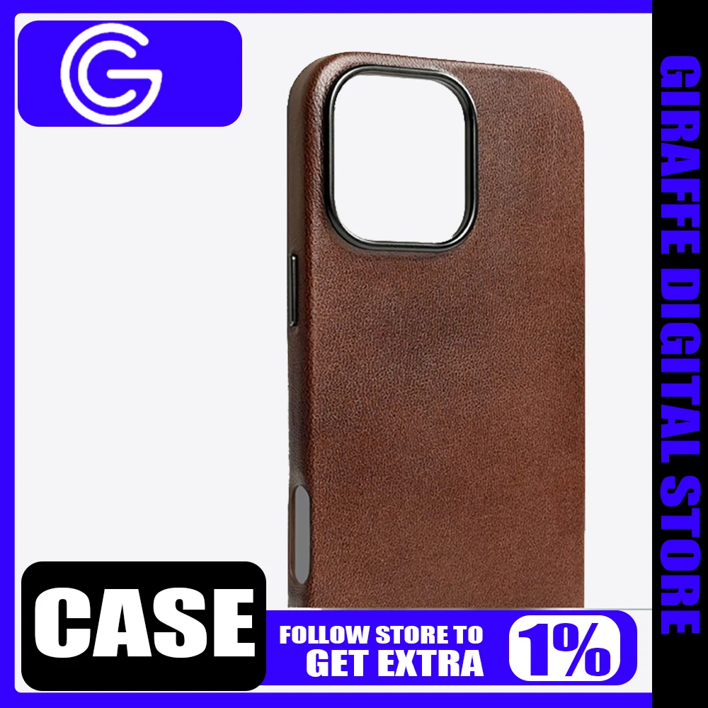 

GWW Leather Case Cover iPhone16 Pro max Case Magsafe Magnetic Wireless Charging iPhone 16 Pro Cover Custom Anti-drop Gifts
