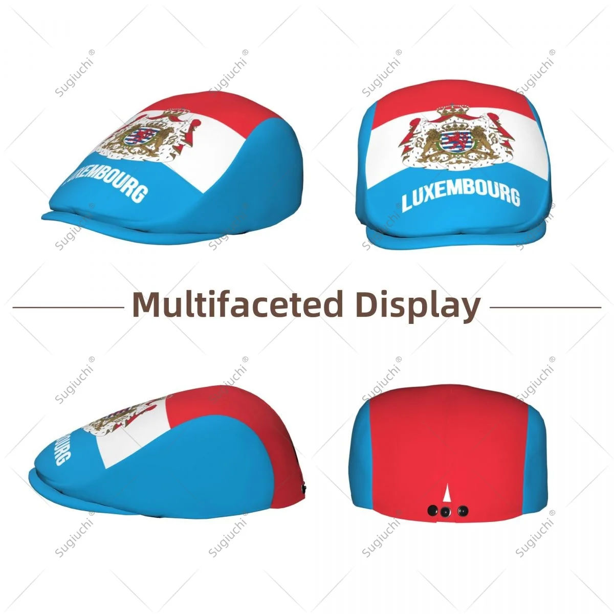 Forward cap Luxembourg Flag Men Women Flat Newsboy Driving Hat Cap Short Brim for Driving Daily visors hat