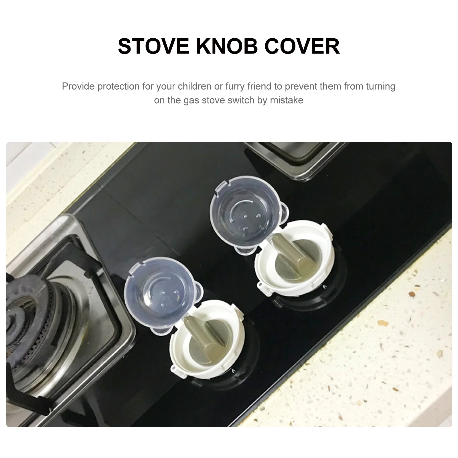 2 PCS Gas Lock Cooker Cover Door Handles Kitchen Safety Guard Knob Covers Child Stove Protective Oven Baby Proof Adhesive