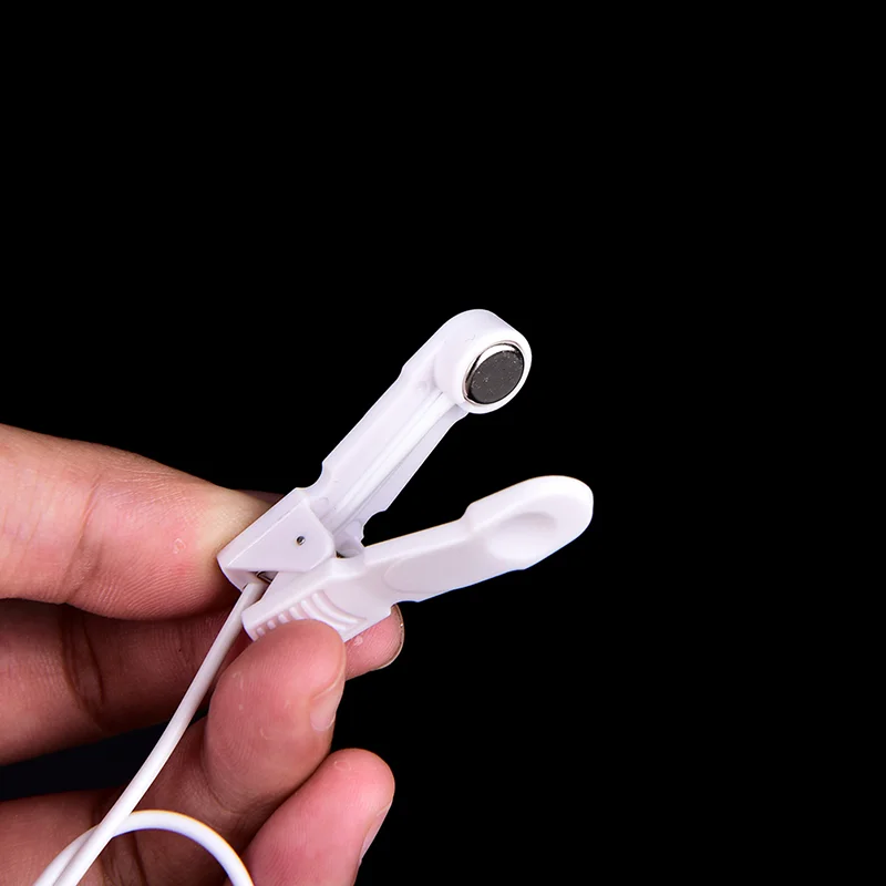 Electrode Lead Wires with 2 Ear Clips for Tens Therapy Machine Massager 2.5mm〔DD329〕