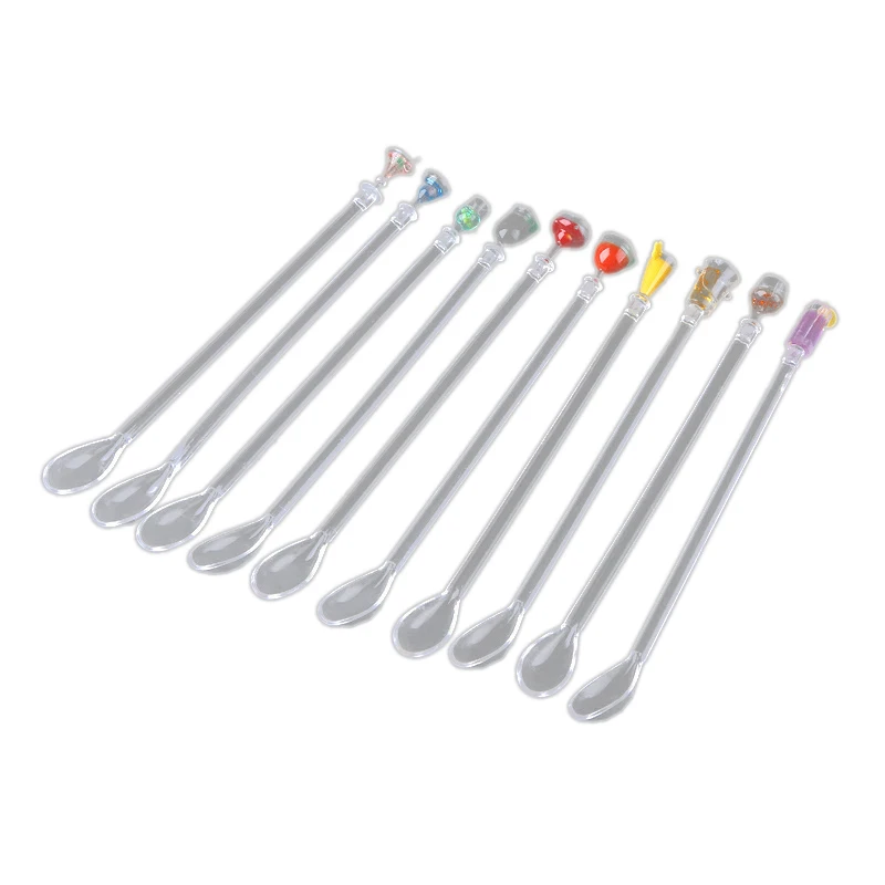 Cocktail Stirring Soup Spoon Bootle Cup Acrylic Mixer Bar Puddler Swizzle STICK STICKS 10Pcs