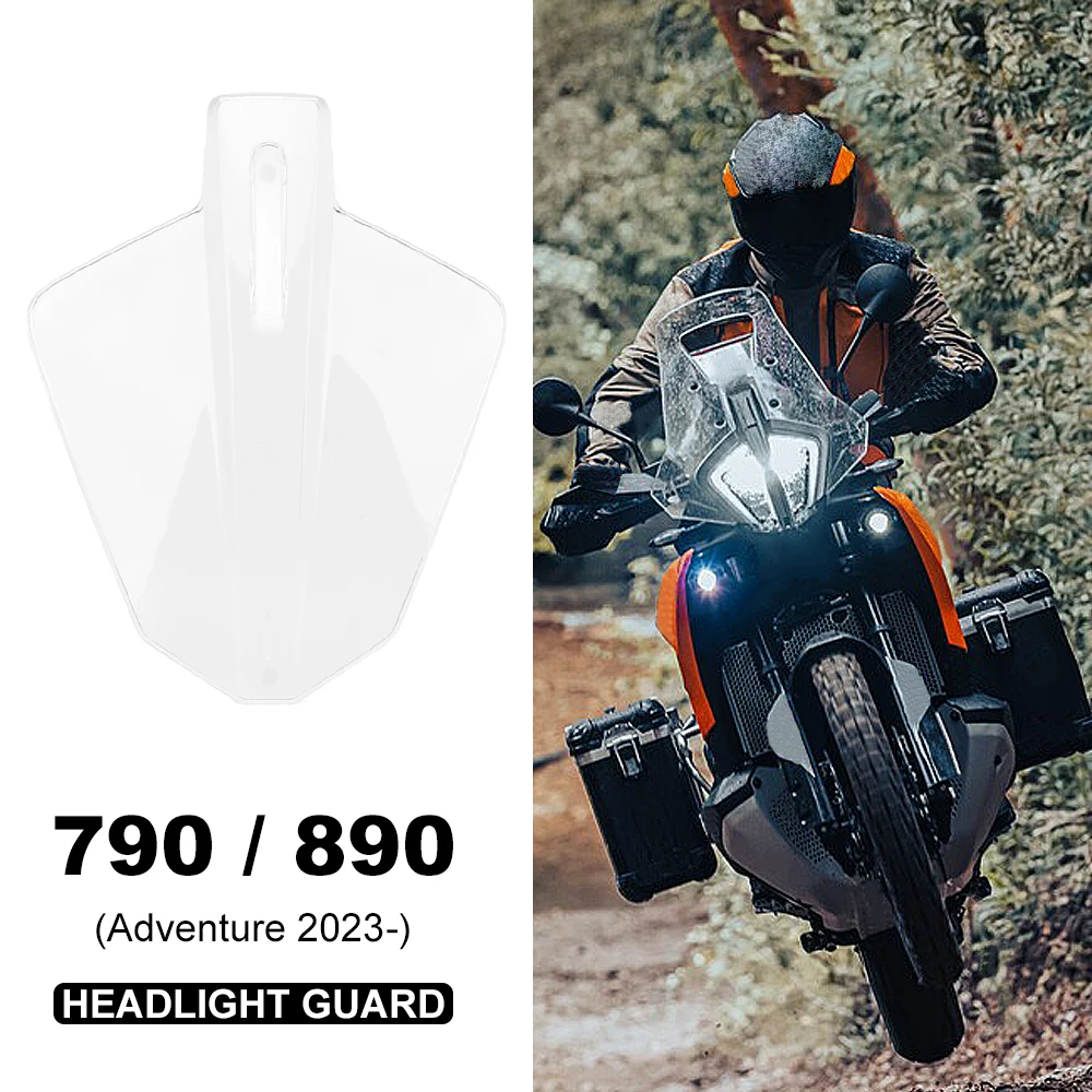 New Motorcycle Headlight Guard Cover Front Light Transparent Protective Cover For 790 Adventure ADV 890 ADVENTURE 2023 2024