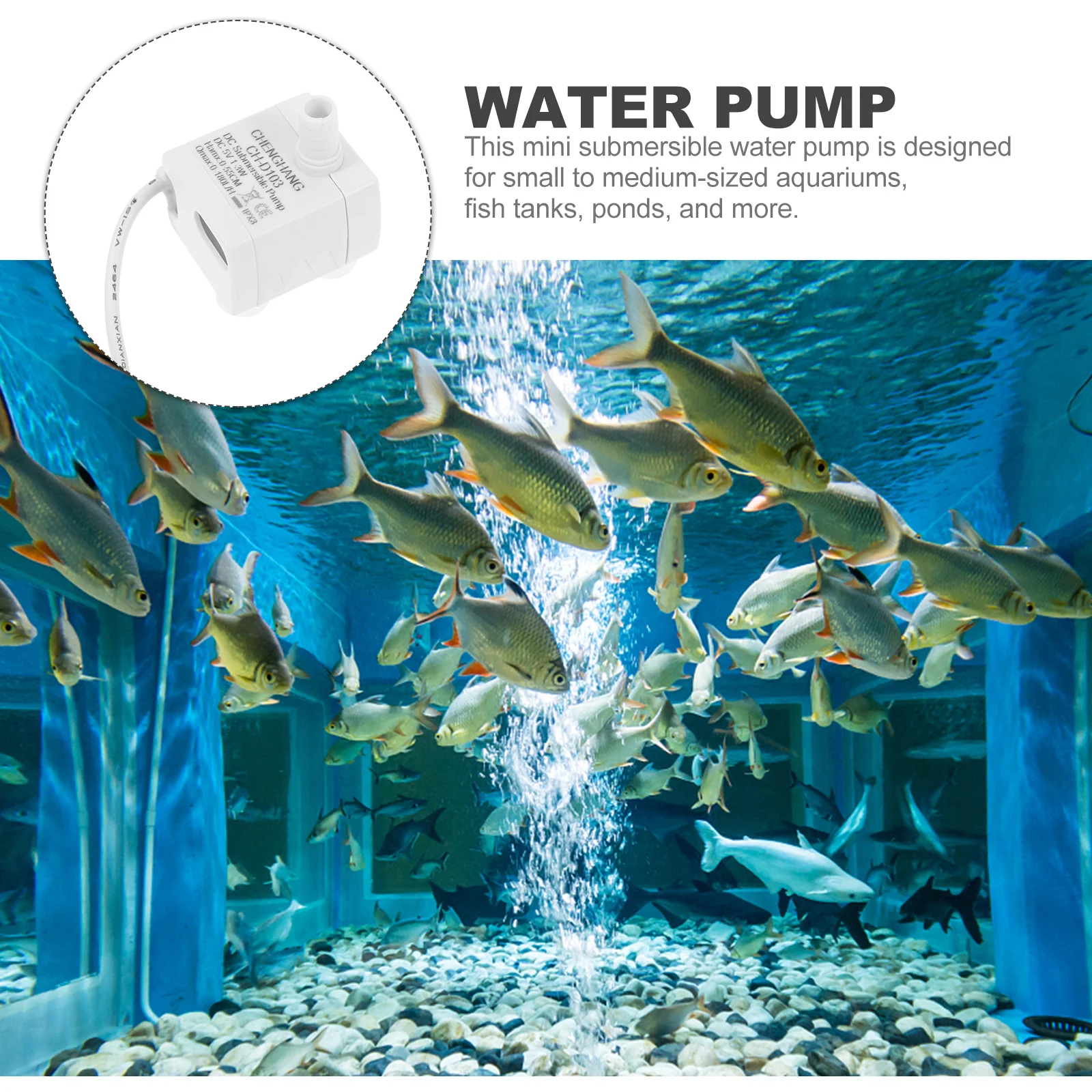 

5V 180L/H Mini Submersible Water Pump for Aquarium Fish Tank USB Small Fountain Pump Pond Filter Kit Outdoor Use Efficient Flow