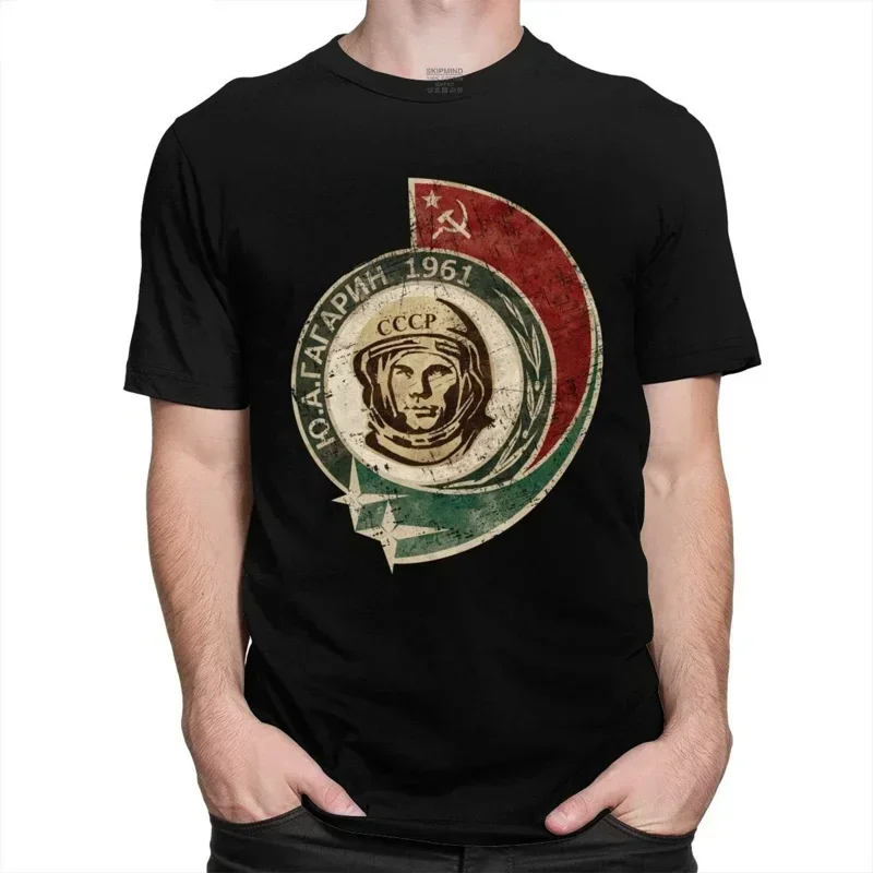 Russia 1961 CCCP Yuuri Gagarin T shirt adult short sleeve men T-shirt retro USSR cosmonaut T shirt Soviet Union astronaut tee