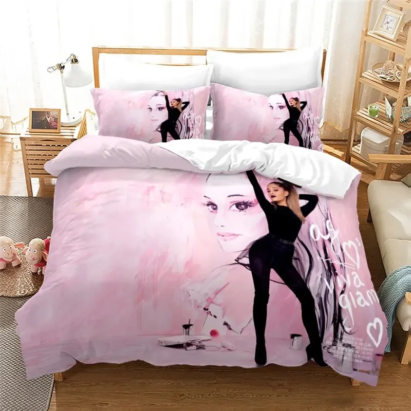 Fashion Sexy Girl Ariana Grande 3D Bedding Set Duvet Cover with Pillowcase Set Home Textile Bedclothes Twin Full Queen King Size