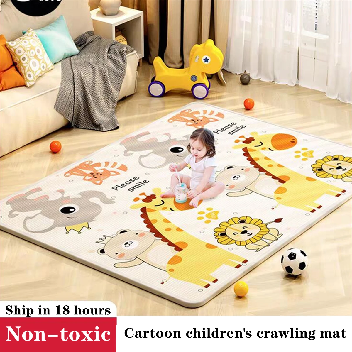 Não tóxico ambientalmente grosso bebê rastejando Play Mats, tapete dobrável, tapetes de segurança para crianças, Playmat, 1cm