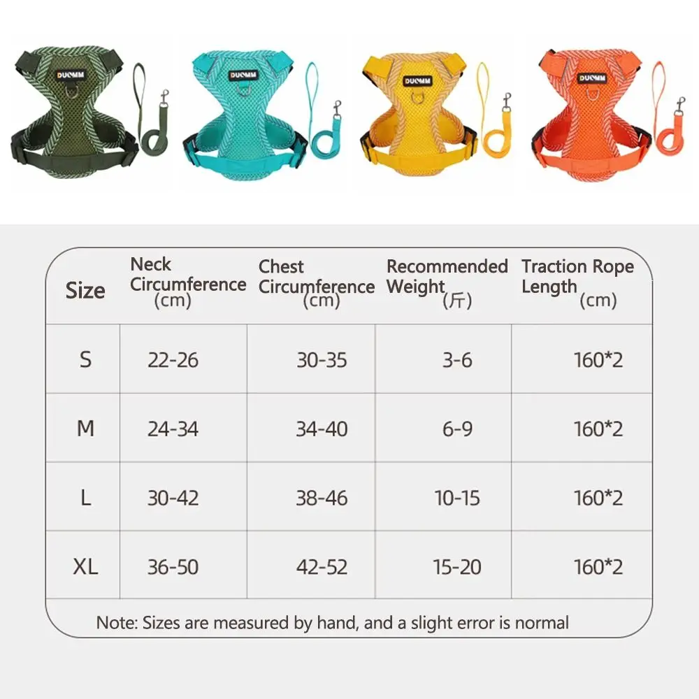 Регулируемый комплект шлейки для собак, устойчивый к побеге с тяговой веревкой, куртка, многоцветный мягкий сетчатый жилет для прогулок для домашних животных, щенок