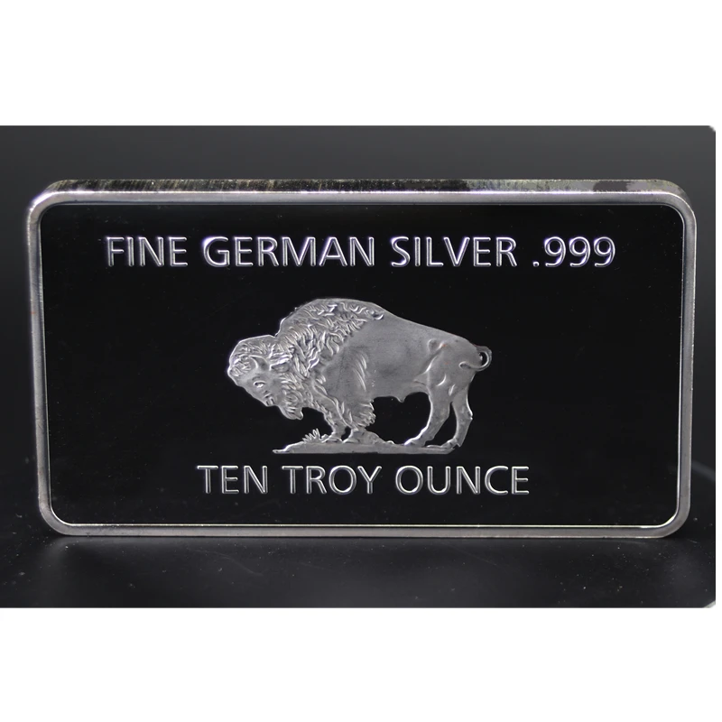 Non Magnetic 10 OZ  Buffalo USA Badge Silver Plated Coin  German Collectible Decoration Commemorative Vacuum Sealed Pack Bar