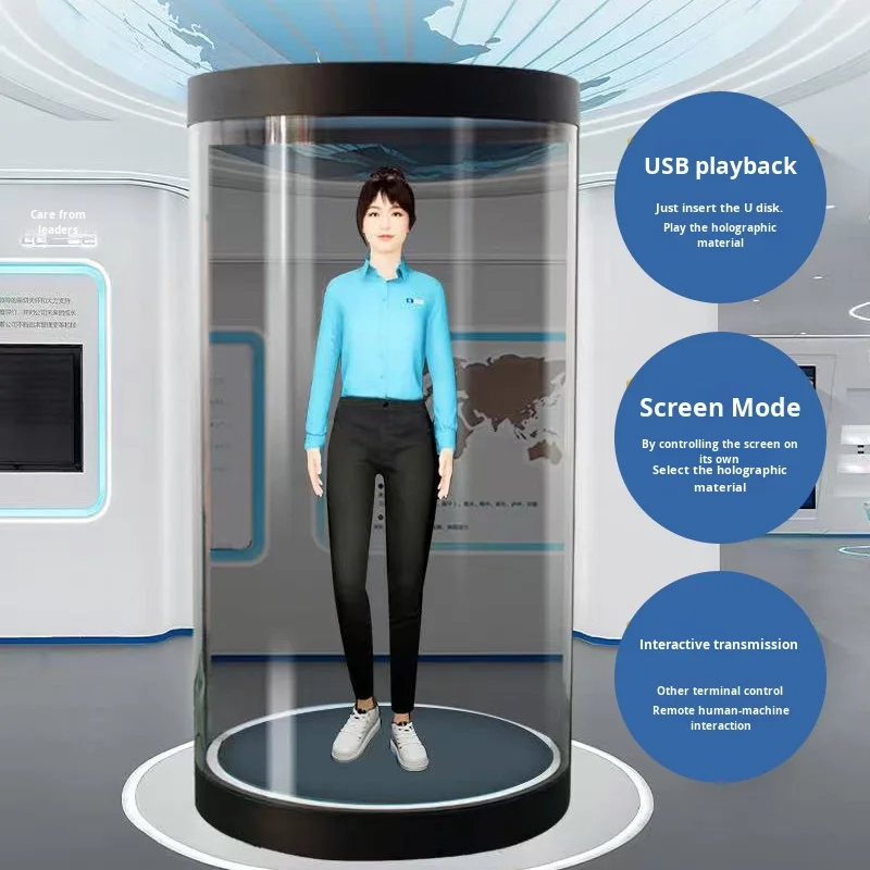 5.5inch 75inch AI Holographic Cabin Virtual Digital Humans Naked Eye 3D Display Cabinet Indoor Interactive Hologram Equipment